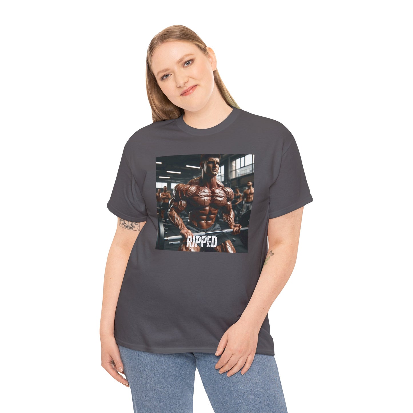 "Ripped" bodybuilding design Unisex Heavy Cotton Tee