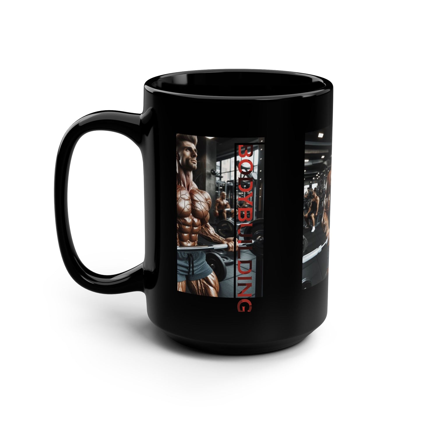 Bodybuilding / Black Mug, 15oz