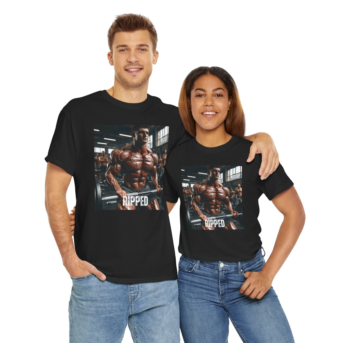 "Ripped" bodybuilding design Unisex Heavy Cotton Tee