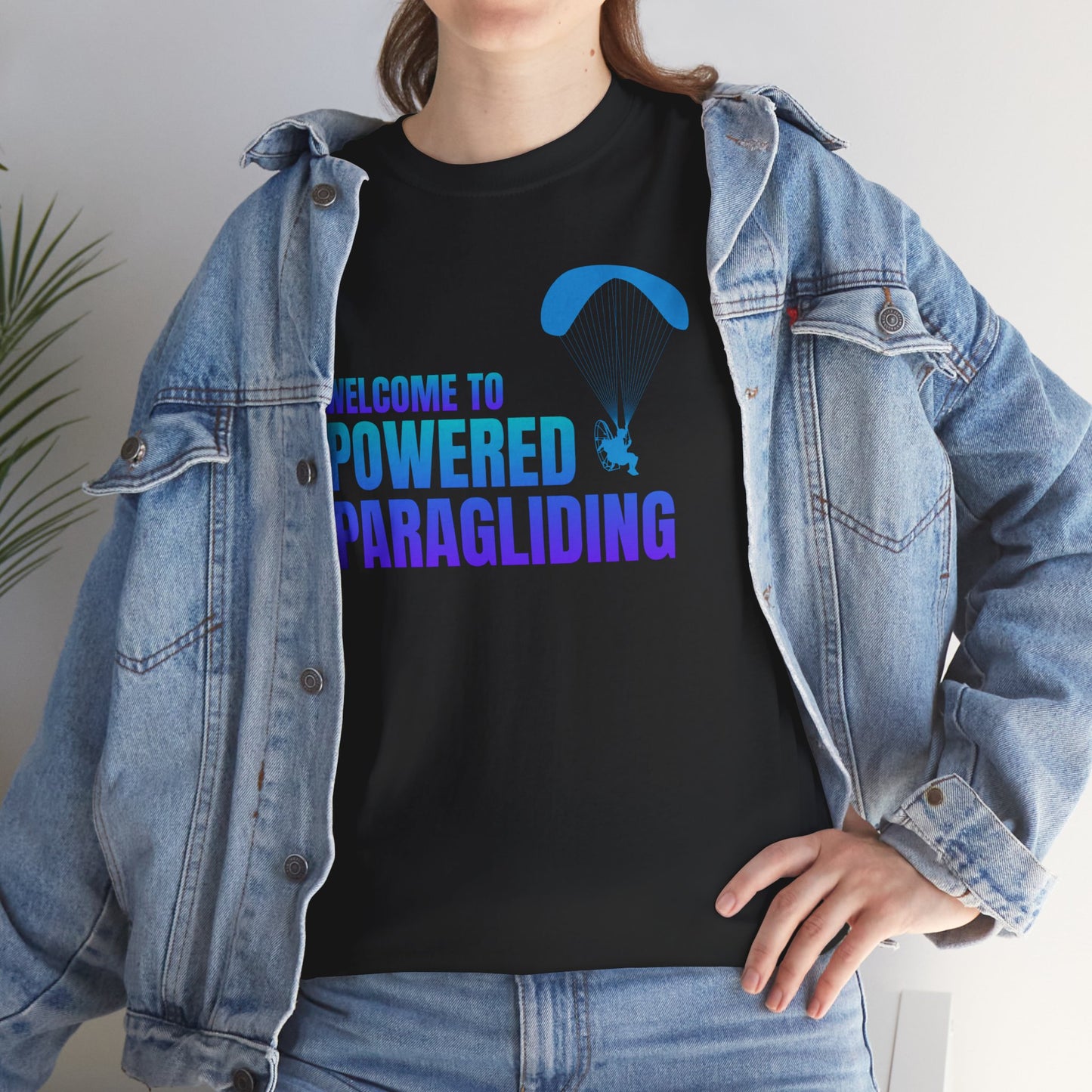 Welcome to Powered Paragliding Unisex Heavy Cotton Tee