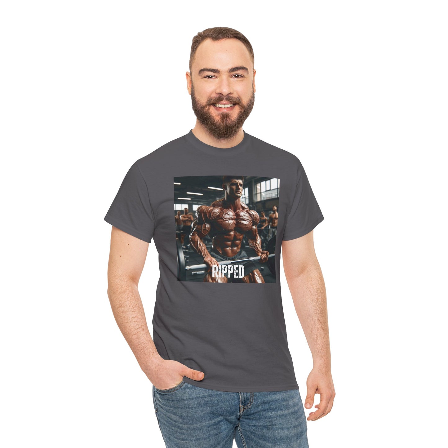 "Ripped" bodybuilding design Unisex Heavy Cotton Tee