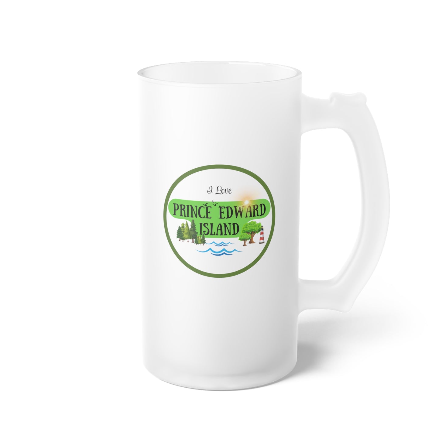 Prince Edward Island / Frosted Glass Beer Mug 16 oz