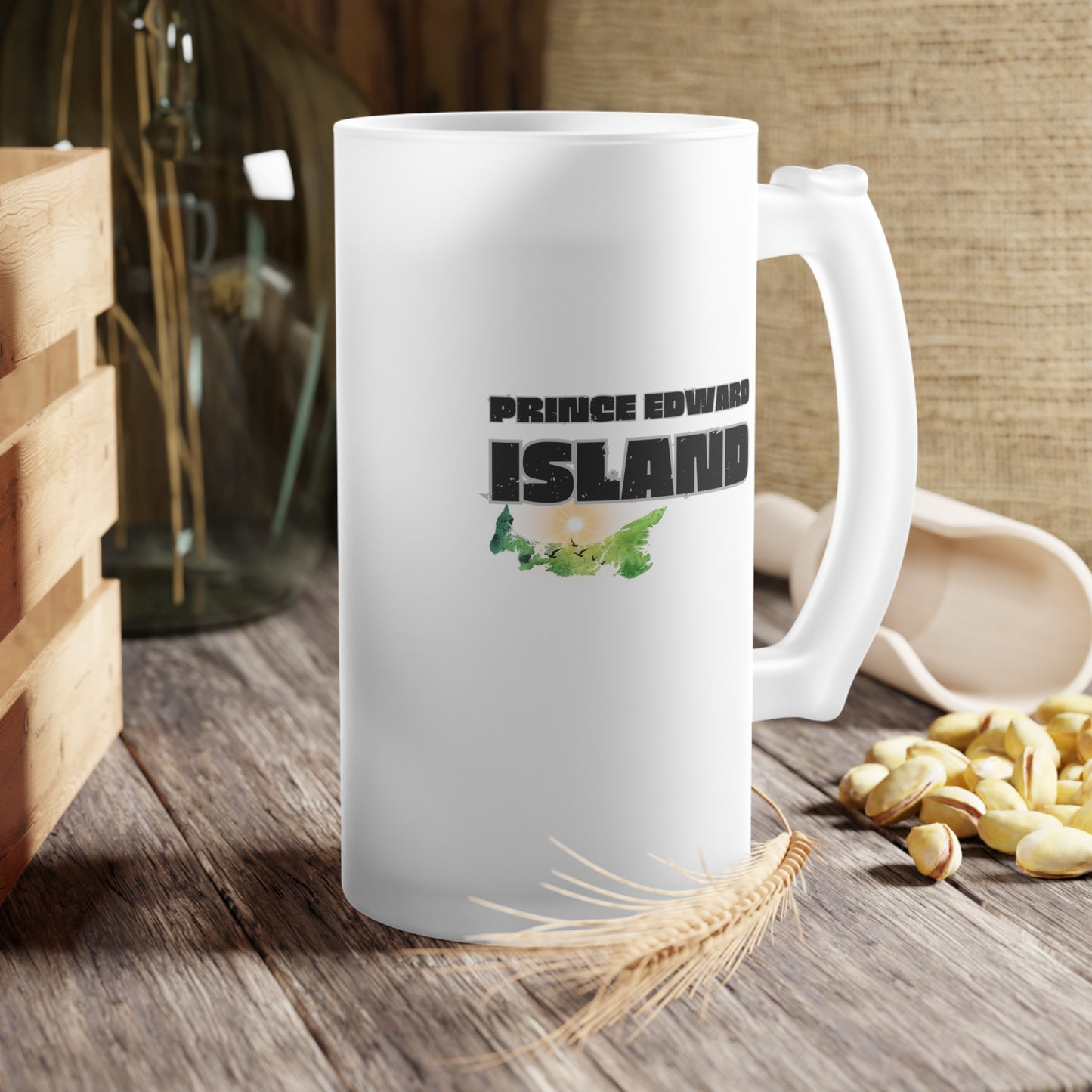 Prince Edward Island / Frosted Glass Beer Mug 16 oz