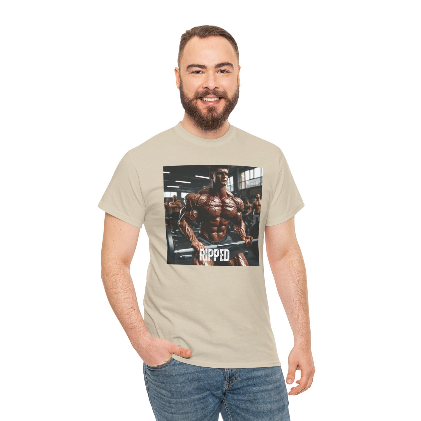"Ripped" bodybuilding design Unisex Heavy Cotton Tee