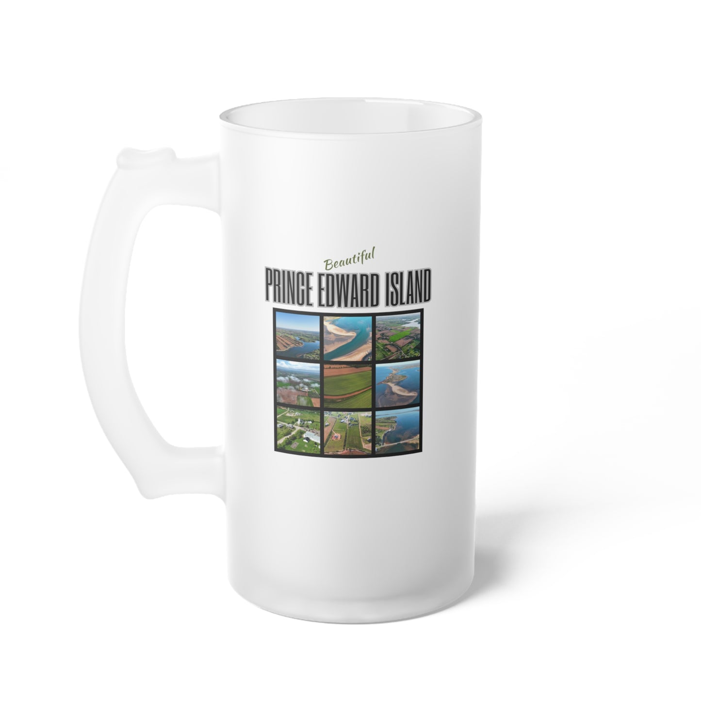 Prince Edward Island / Frosted Glass Beer Mug 16 oz