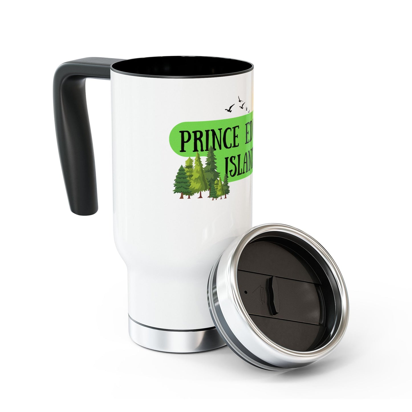 Prince Edward Island / Stainless Steel Travel Mug with Handle, 14oz