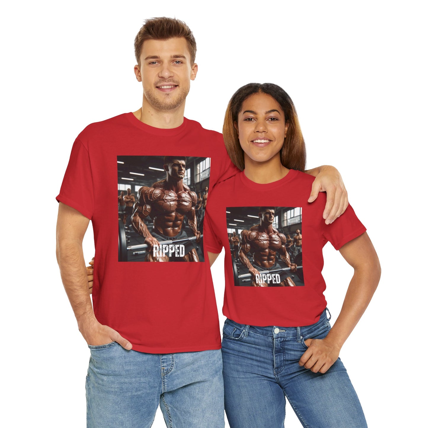 "Ripped" bodybuilding design Unisex Heavy Cotton Tee