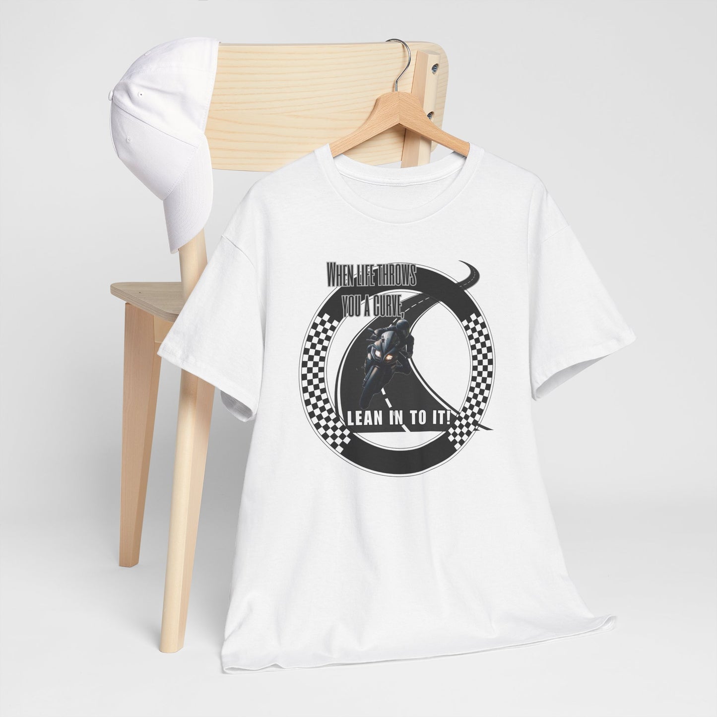 When Life Throws You A Curve, Lean In To It Unisex Heavy Cotton Tee