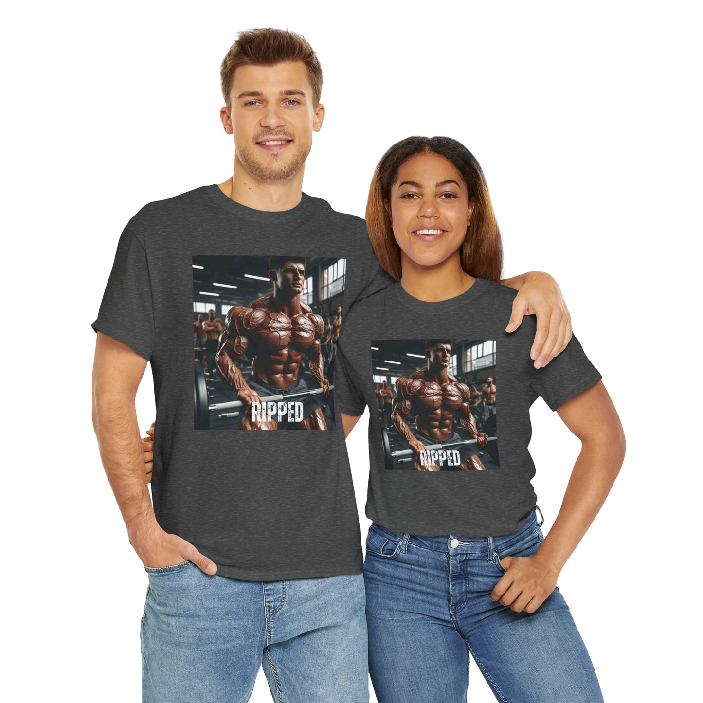 "Ripped" bodybuilding design Unisex Heavy Cotton Tee