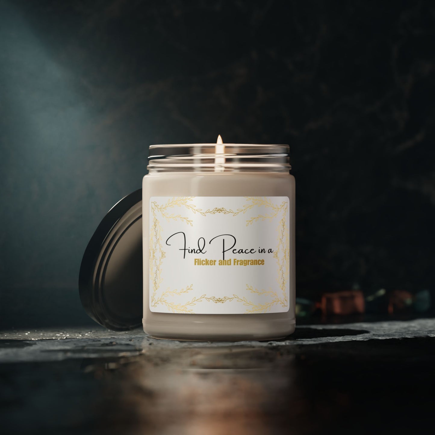 Find Peace in a Flicker and Fragrance / Scented Soy Candle, 9oz