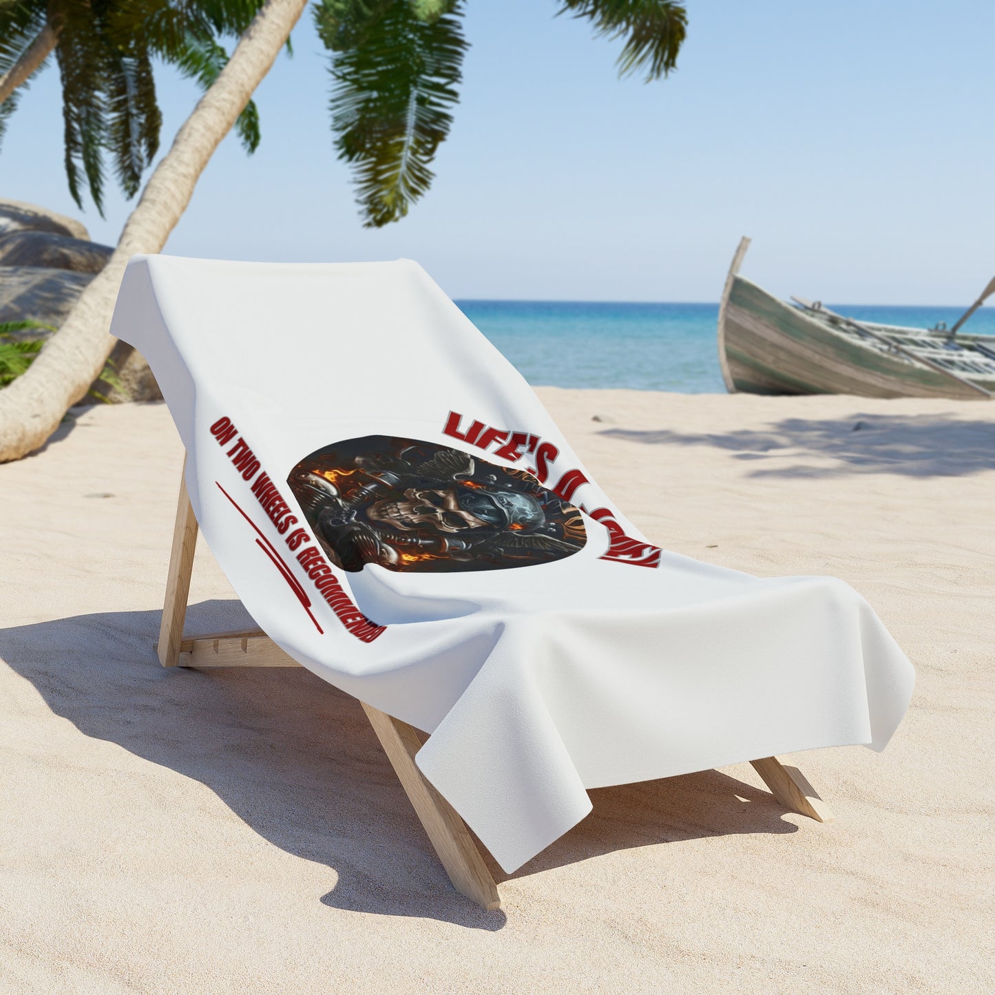 Life's A Journey, On two wheels is recommended / Beach Towel