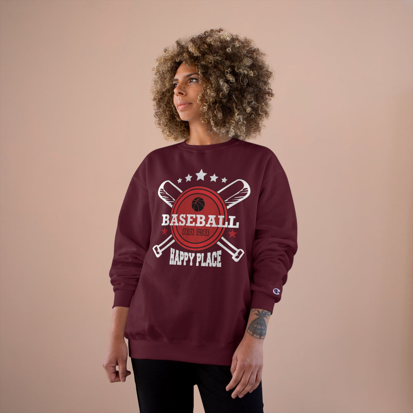 Baseball is my Happy Place / Champion Sweatshirt