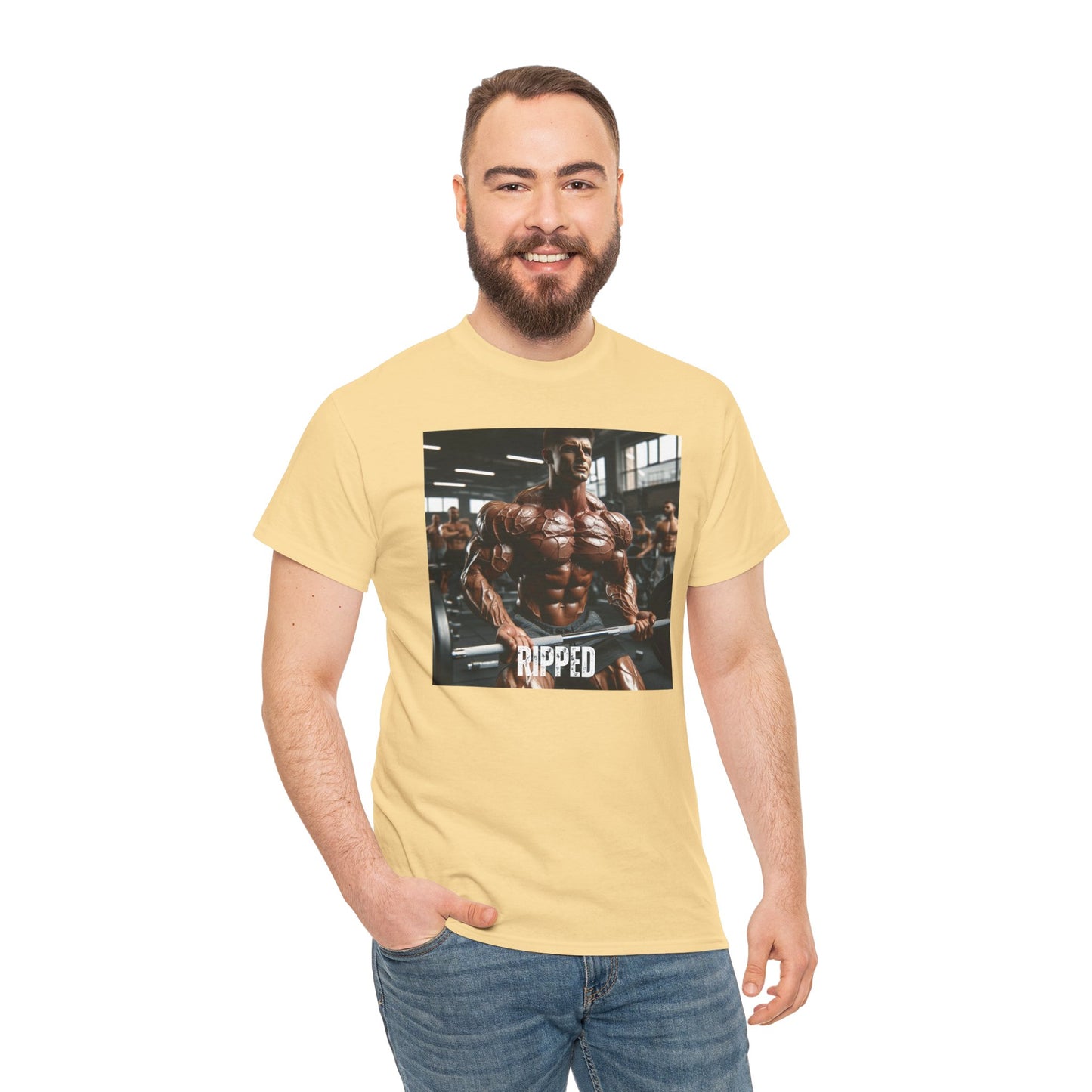"Ripped" bodybuilding design Unisex Heavy Cotton Tee