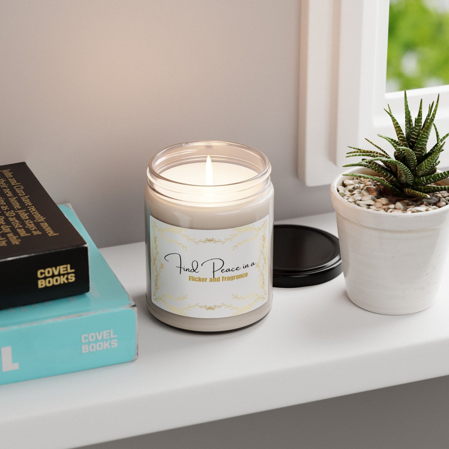 Find Peace in a Flicker and Fragrance / Scented Soy Candle, 9oz