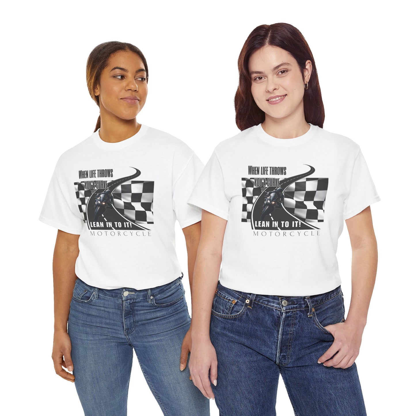 When life throws you a curve, lean in to it Unisex Heavy Cotton Tee