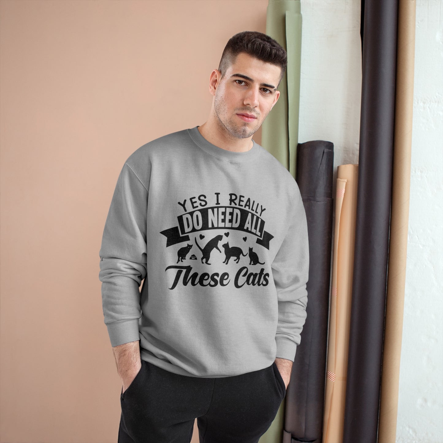 Yes I really do need all these cats! / Champion Sweatshirt