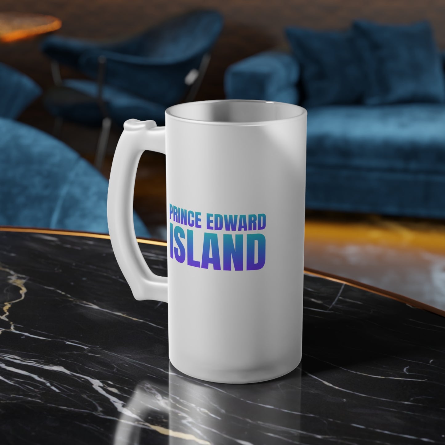 Prince Edward Island / Frosted Glass Beer Mug 16 oz