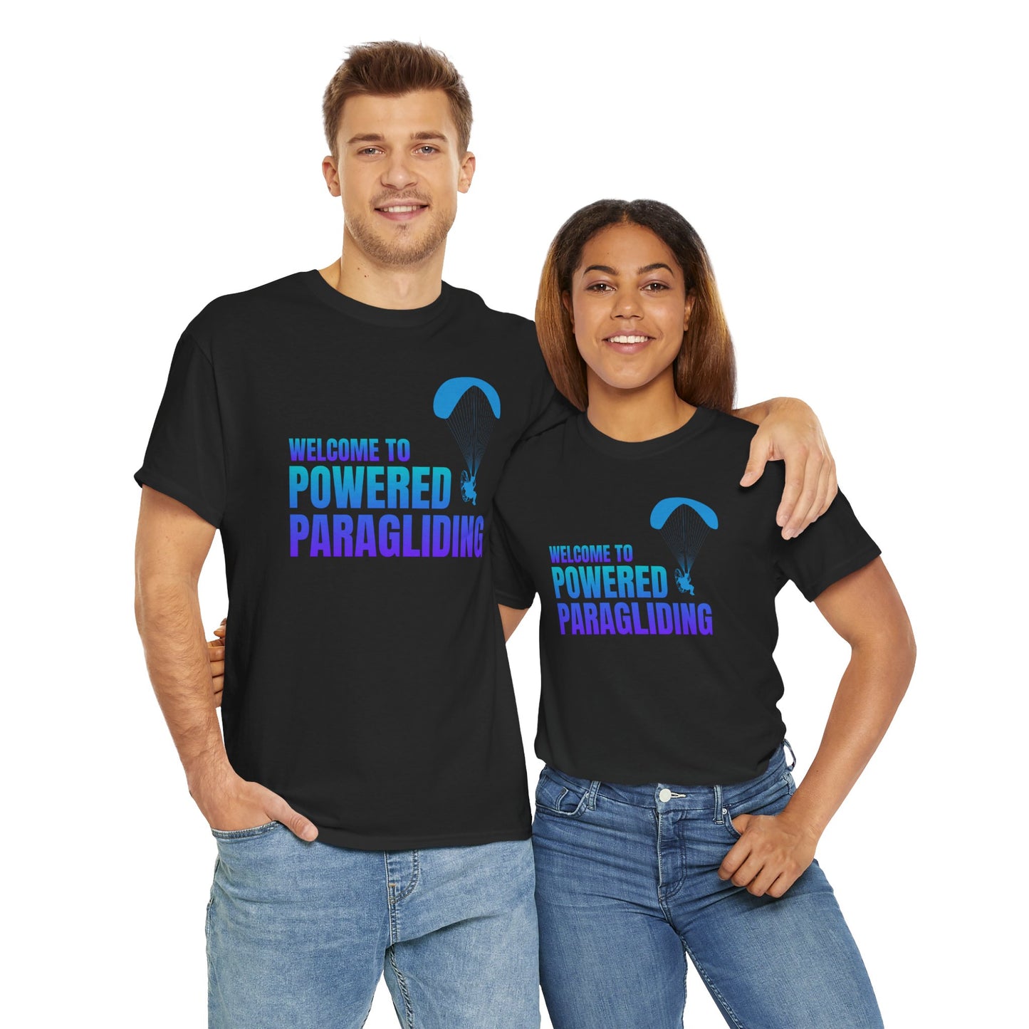 Welcome to Powered Paragliding Unisex Heavy Cotton Tee