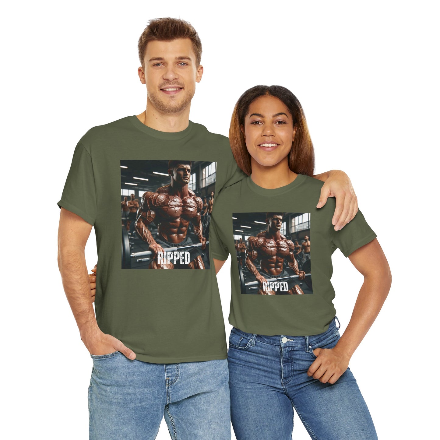 "Ripped" bodybuilding design Unisex Heavy Cotton Tee