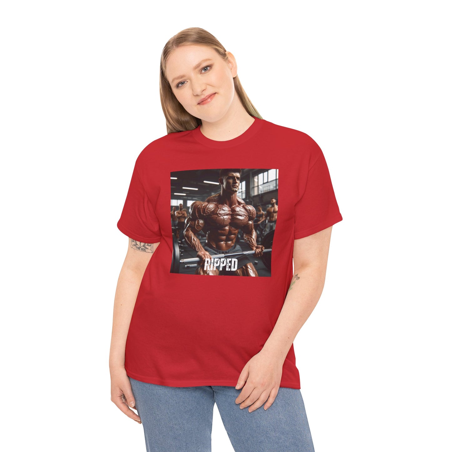"Ripped" bodybuilding design Unisex Heavy Cotton Tee