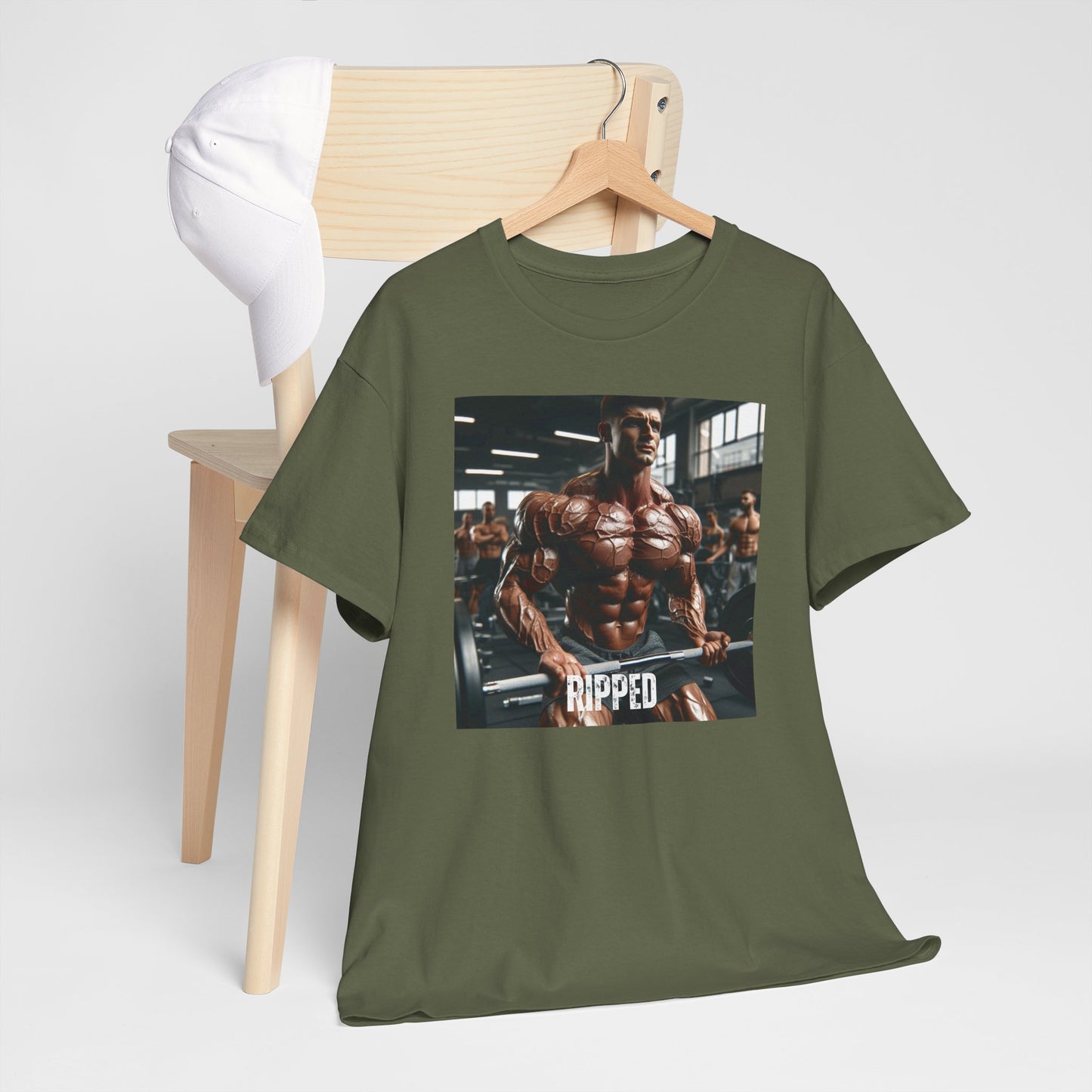 "Ripped" bodybuilding design Unisex Heavy Cotton Tee
