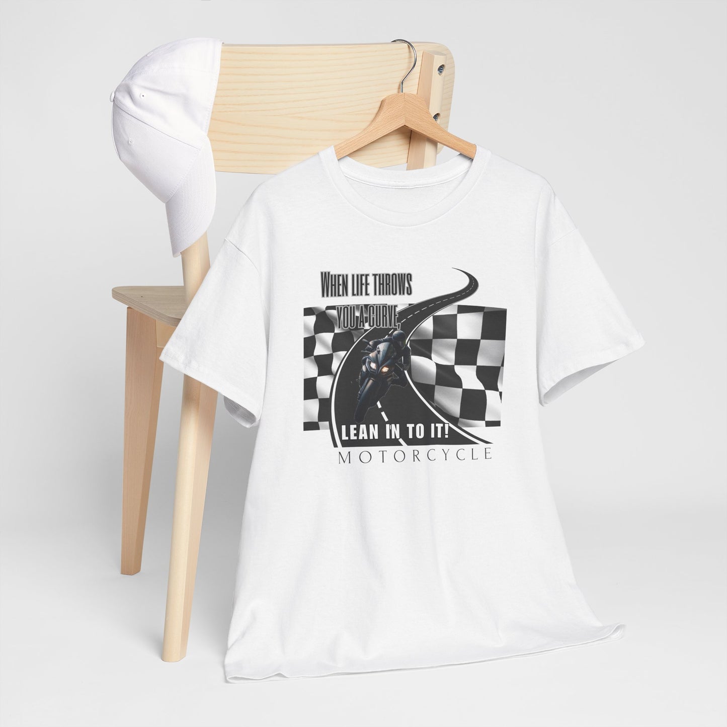 When life throws you a curve, lean in to it Unisex Heavy Cotton Tee