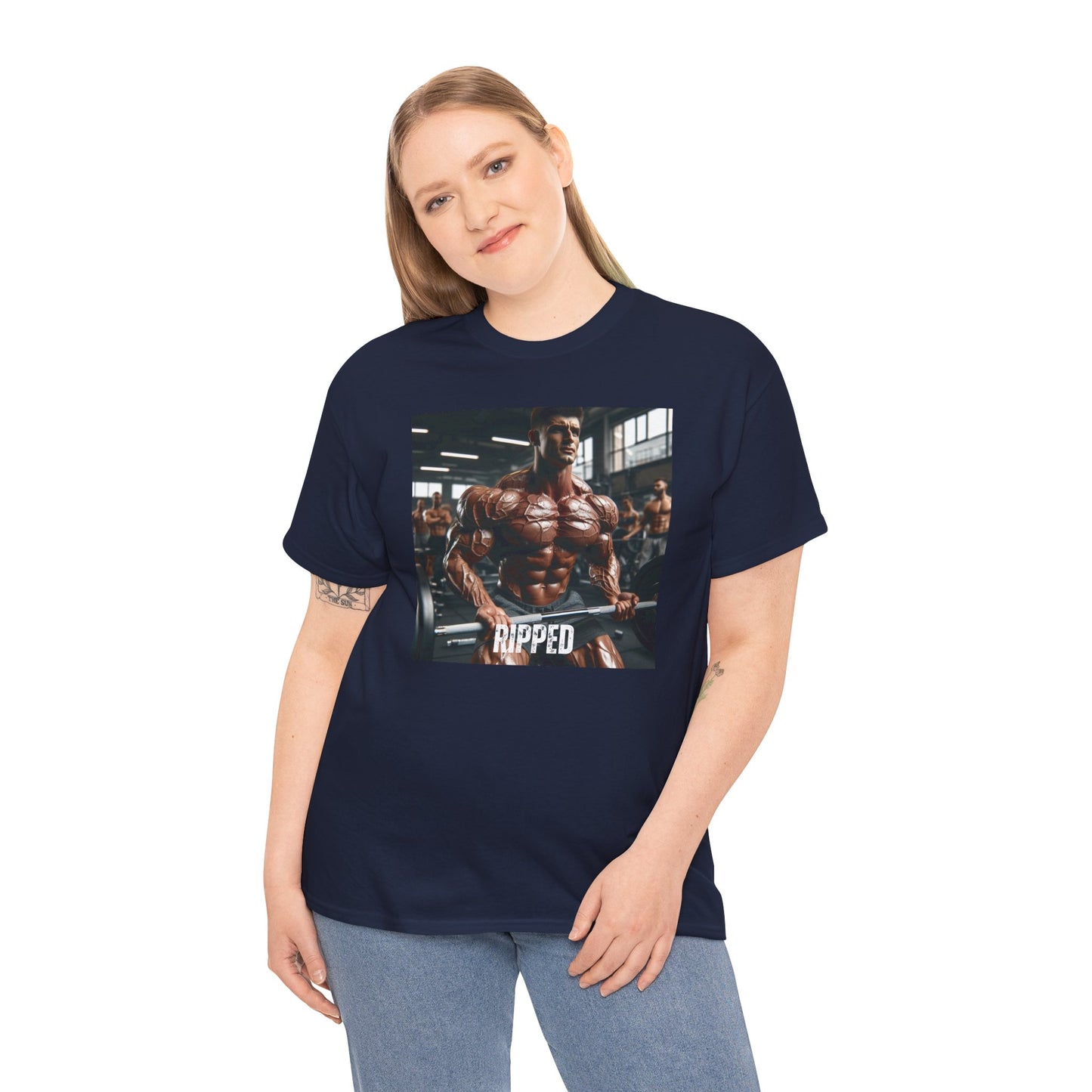 "Ripped" bodybuilding design Unisex Heavy Cotton Tee