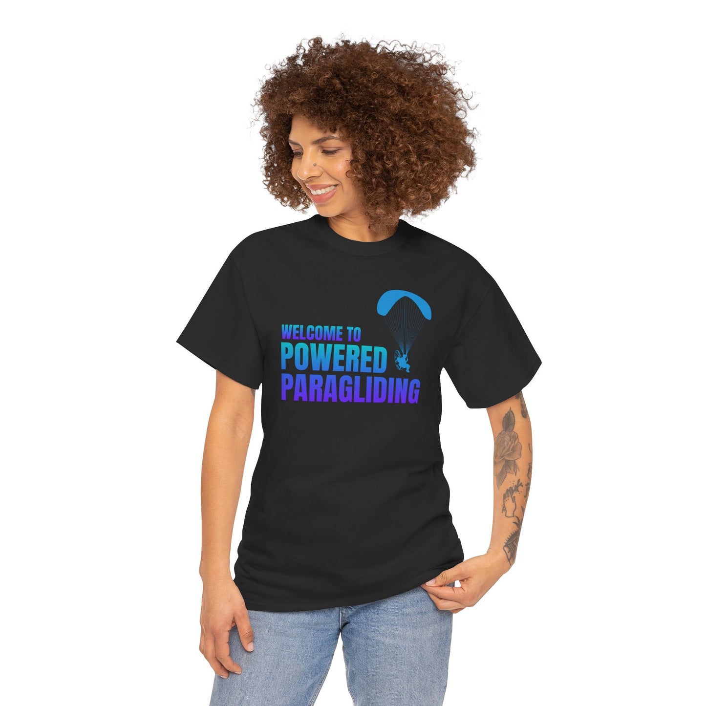 Welcome to Powered Paragliding Unisex Heavy Cotton Tee