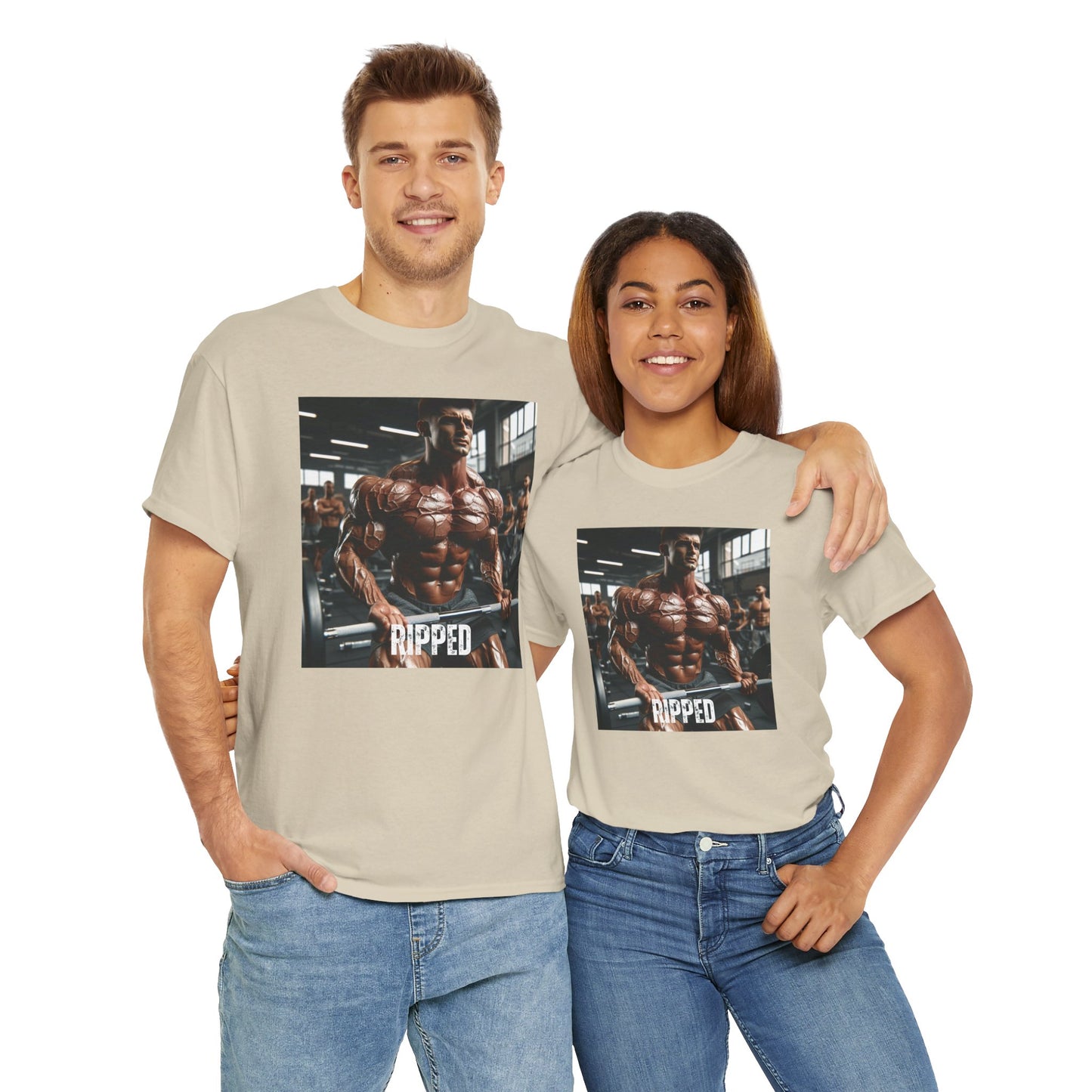 "Ripped" bodybuilding design Unisex Heavy Cotton Tee
