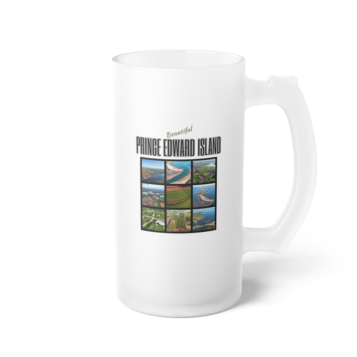 Prince Edward Island / Frosted Glass Beer Mug 16 oz