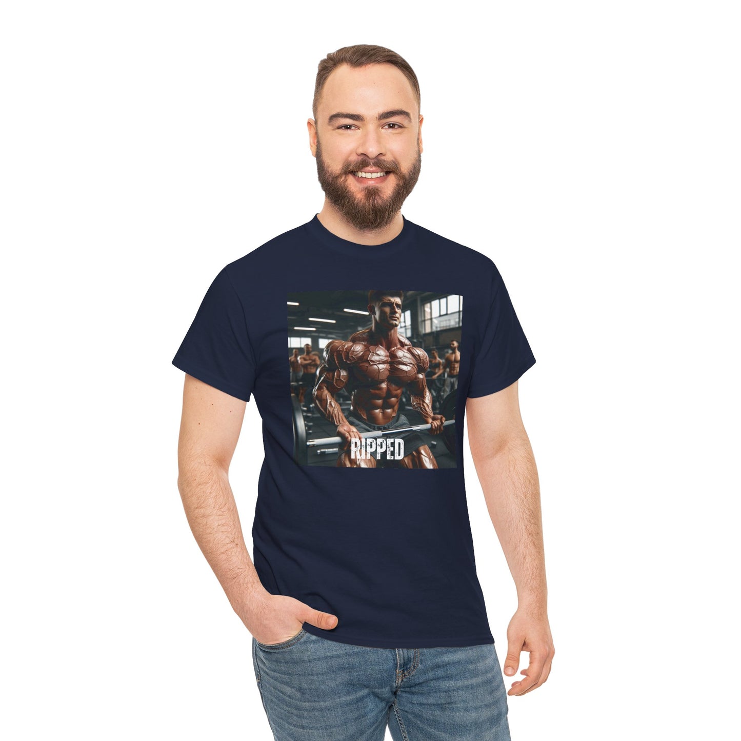 "Ripped" bodybuilding design Unisex Heavy Cotton Tee
