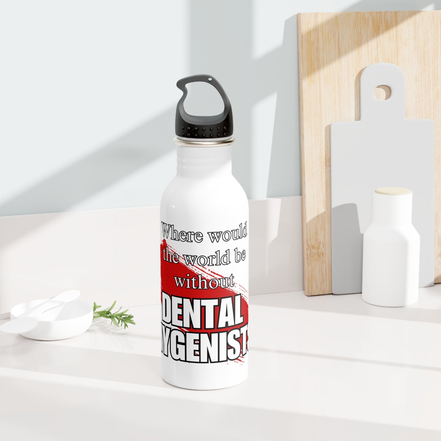 Where would the world be without Dental Hygenists / Stainless Steel Water Bottle
