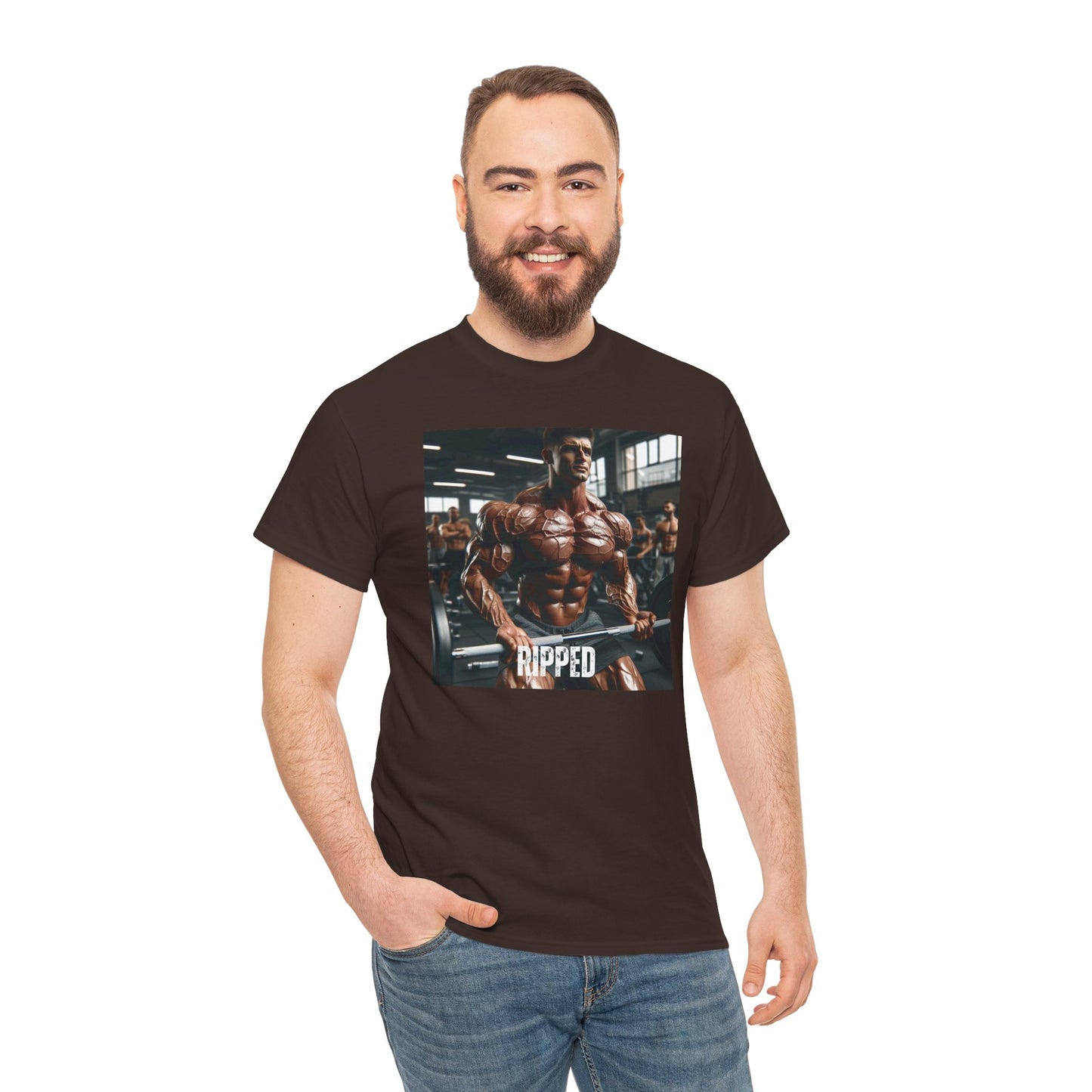 "Ripped" bodybuilding design Unisex Heavy Cotton Tee