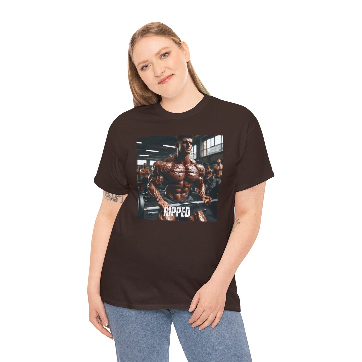 "Ripped" bodybuilding design Unisex Heavy Cotton Tee
