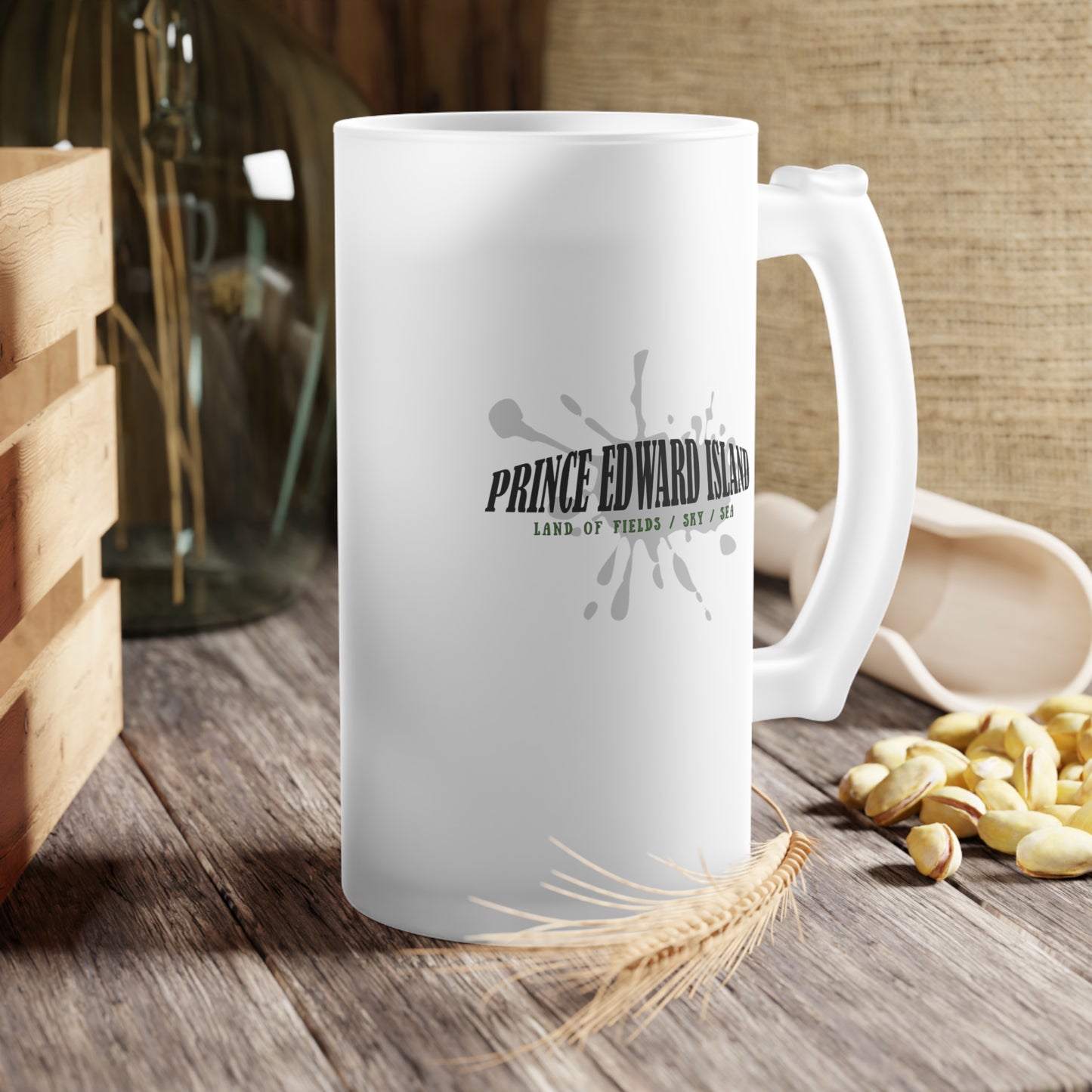 Prince Edward Island / Frosted Glass Beer Mug 16 oz