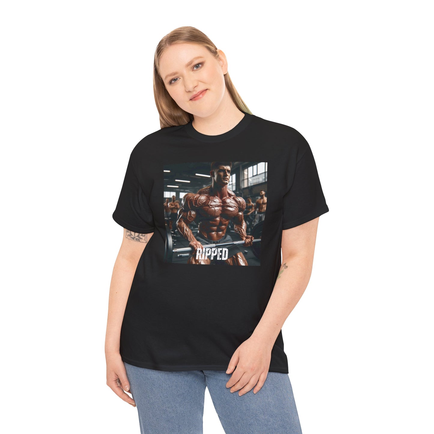 "Ripped" bodybuilding design Unisex Heavy Cotton Tee