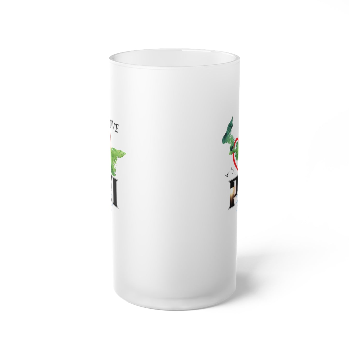 Prince Edward Island / Frosted Glass Beer Mug 16 oz