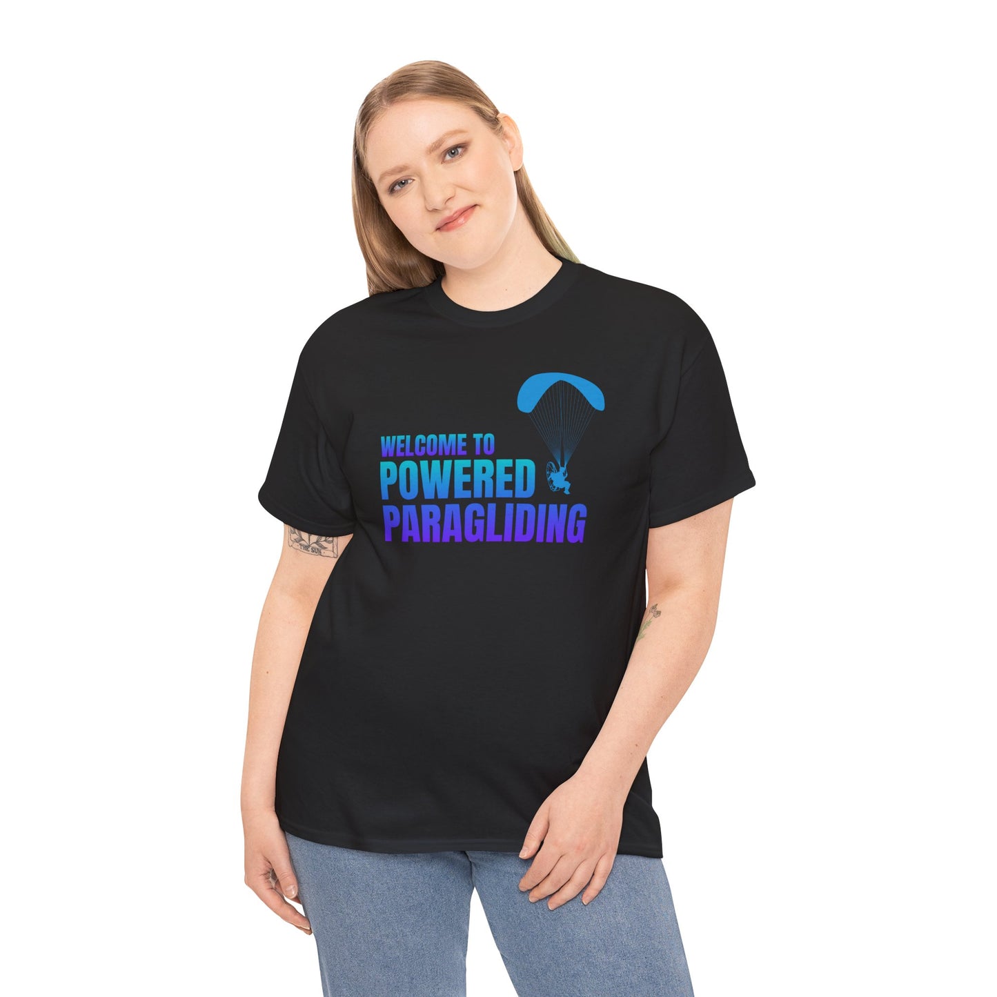 Welcome to Powered Paragliding Unisex Heavy Cotton Tee