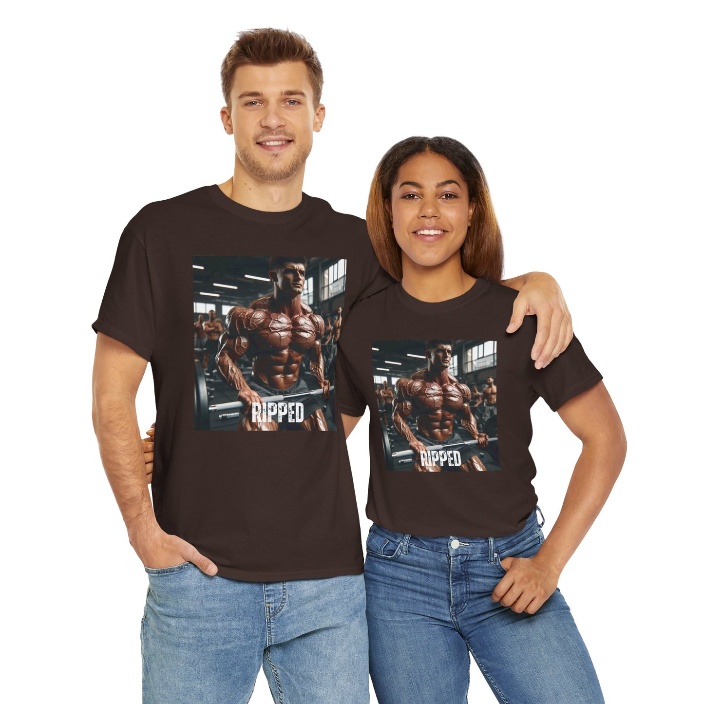 "Ripped" bodybuilding design Unisex Heavy Cotton Tee