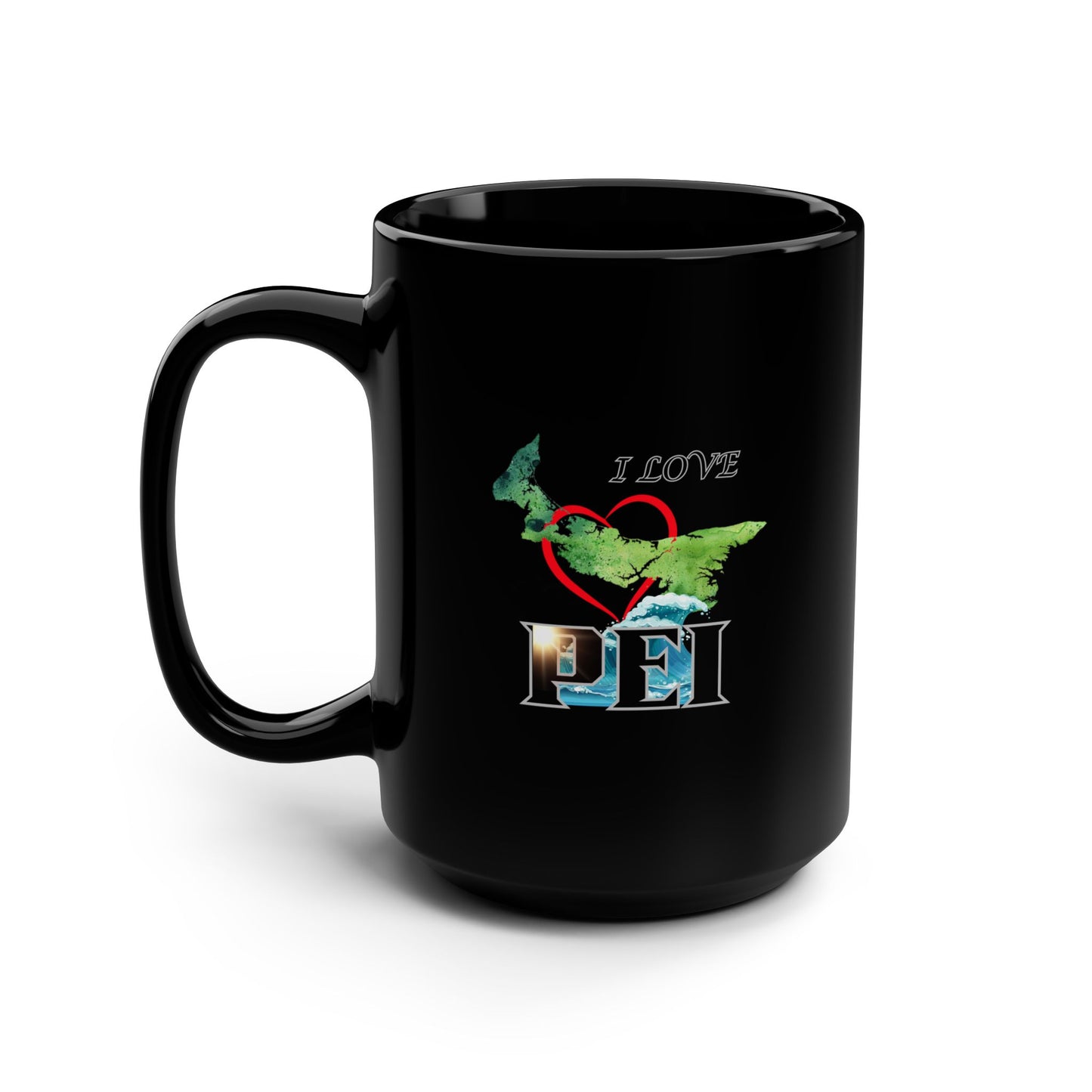 I Love PEI / Black Mug, 15oz