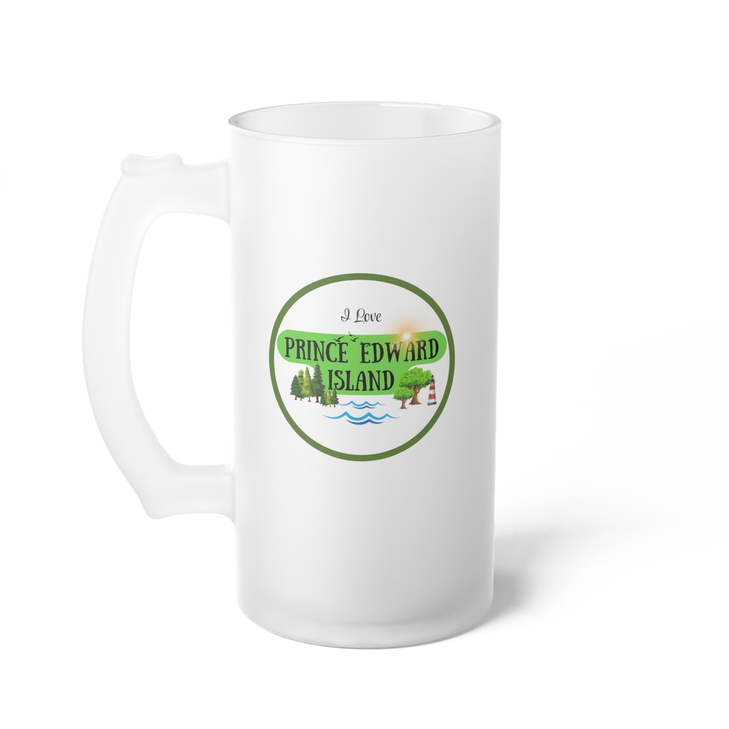 Prince Edward Island / Frosted Glass Beer Mug 16 oz
