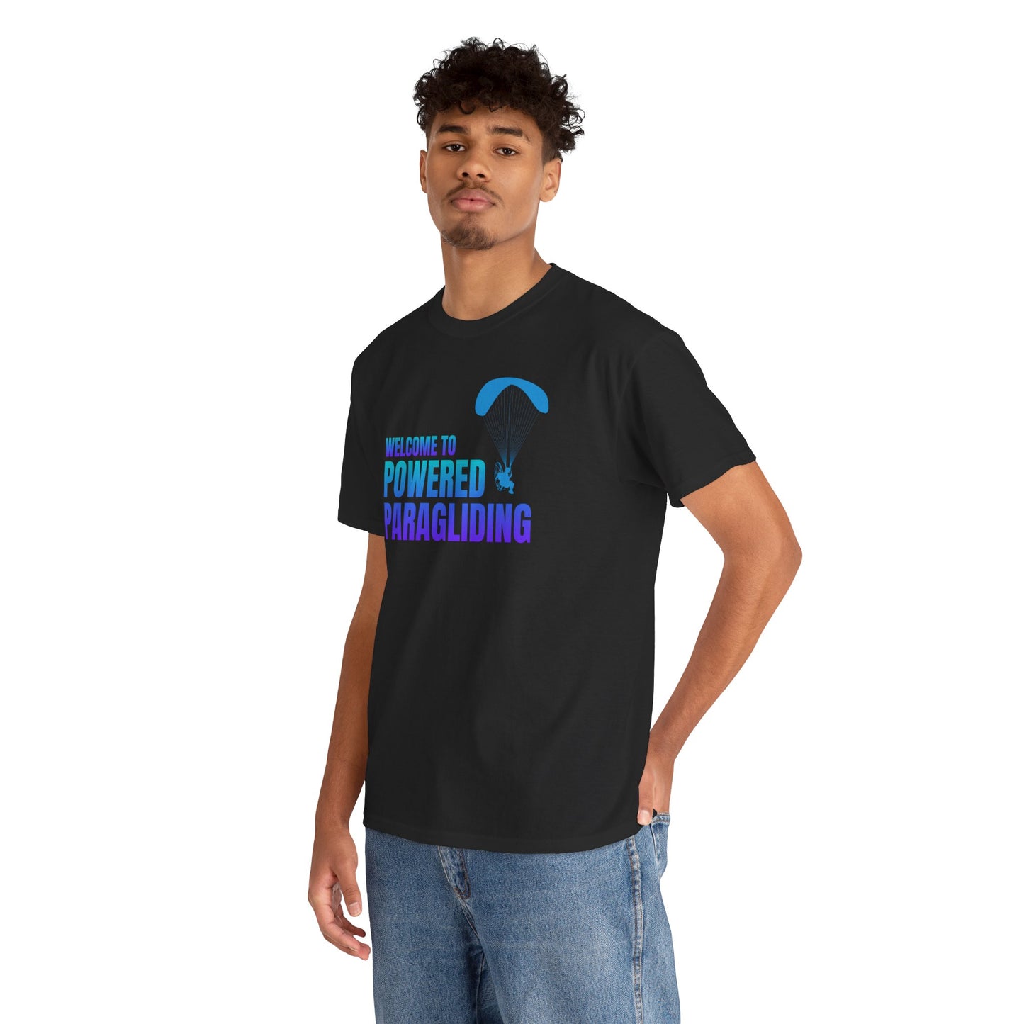 Welcome to Powered Paragliding Unisex Heavy Cotton Tee