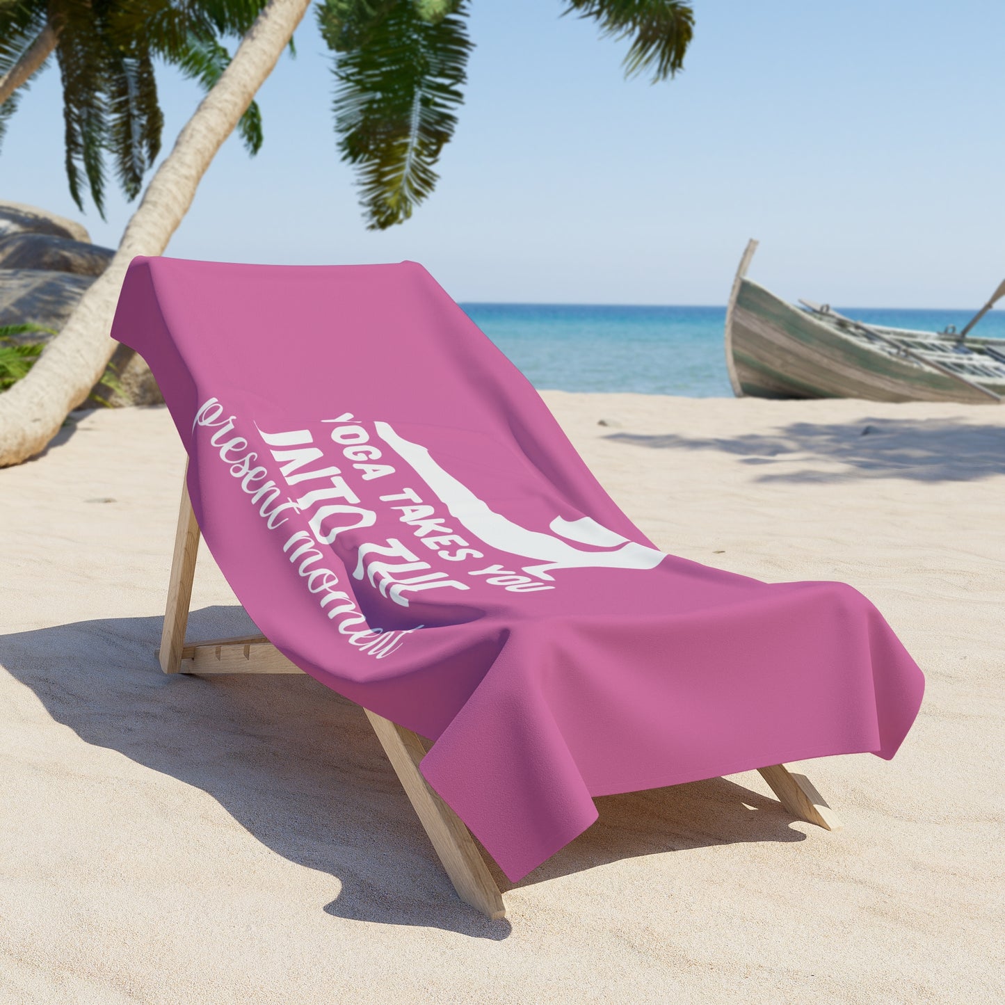 Yoga takes you in to the present moment / Beach Towel