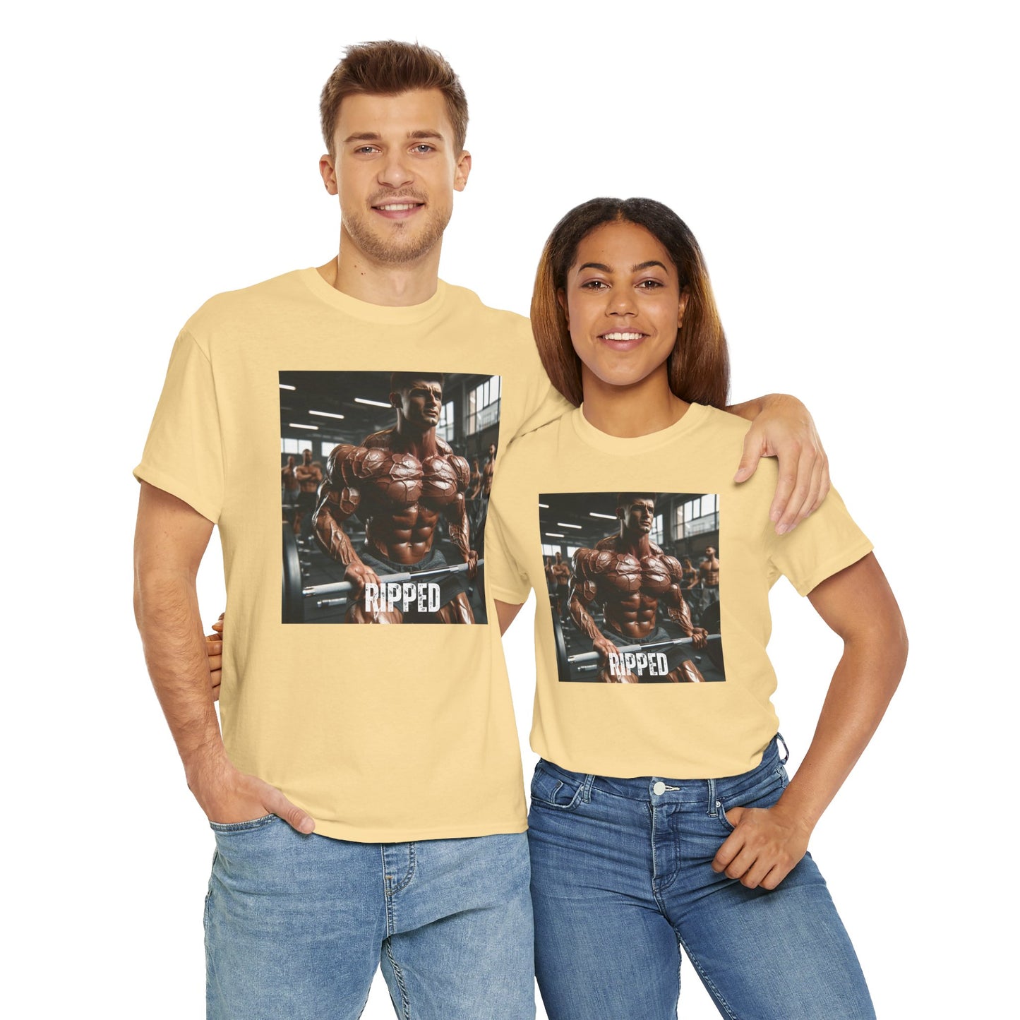 "Ripped" bodybuilding design Unisex Heavy Cotton Tee