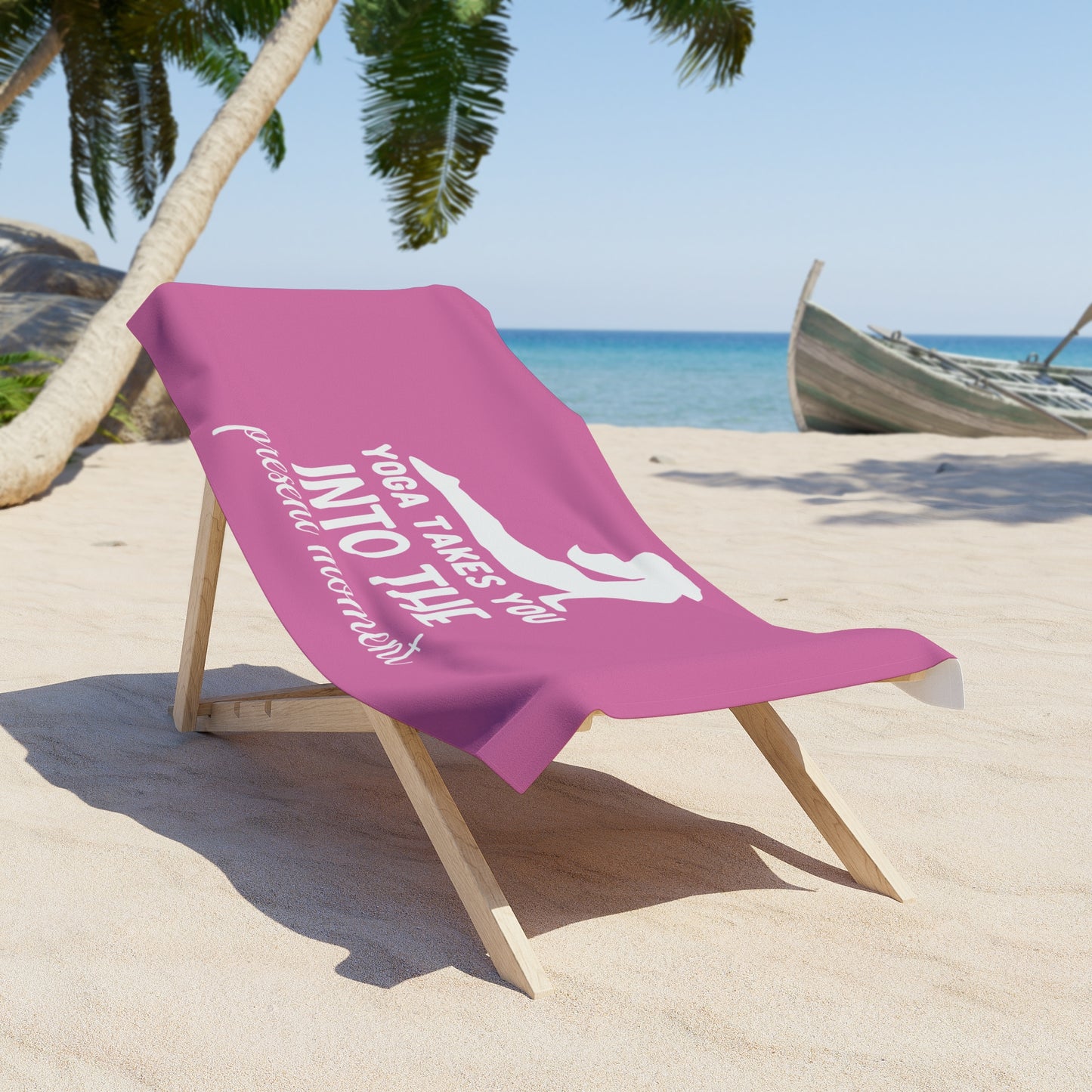 Yoga takes you in to the present moment / Beach Towel