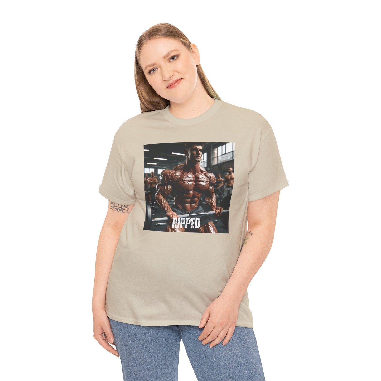 "Ripped" bodybuilding design Unisex Heavy Cotton Tee