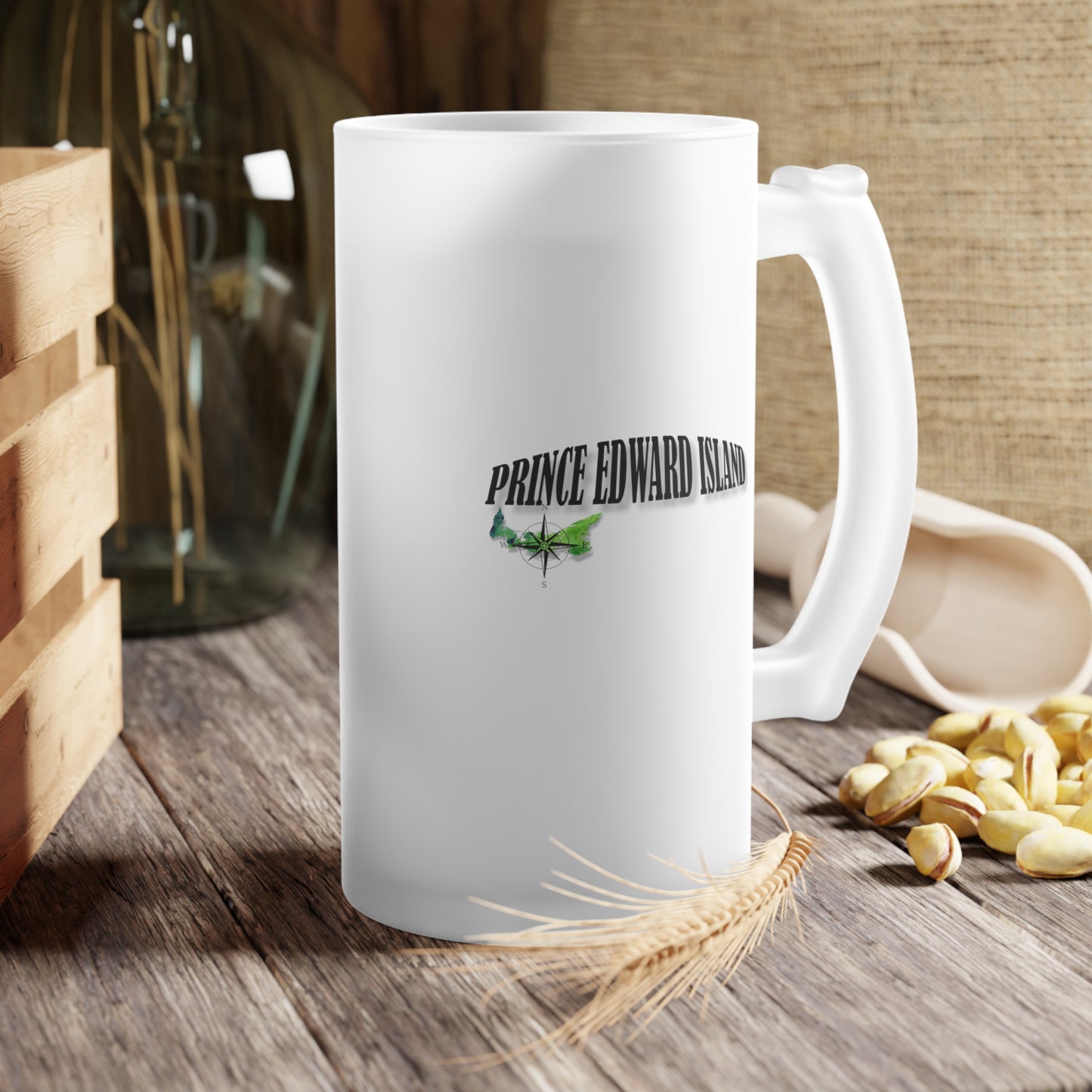 Prince Edward Island / Frosted Glass Beer Mug 16 oz