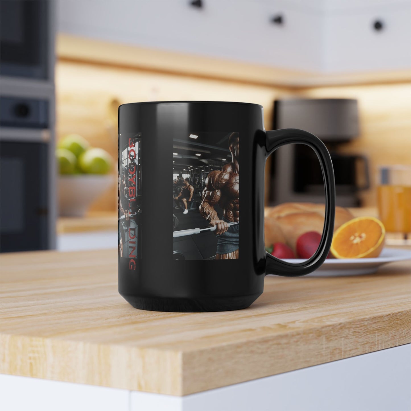Bodybuilding / Black Mug, 15oz