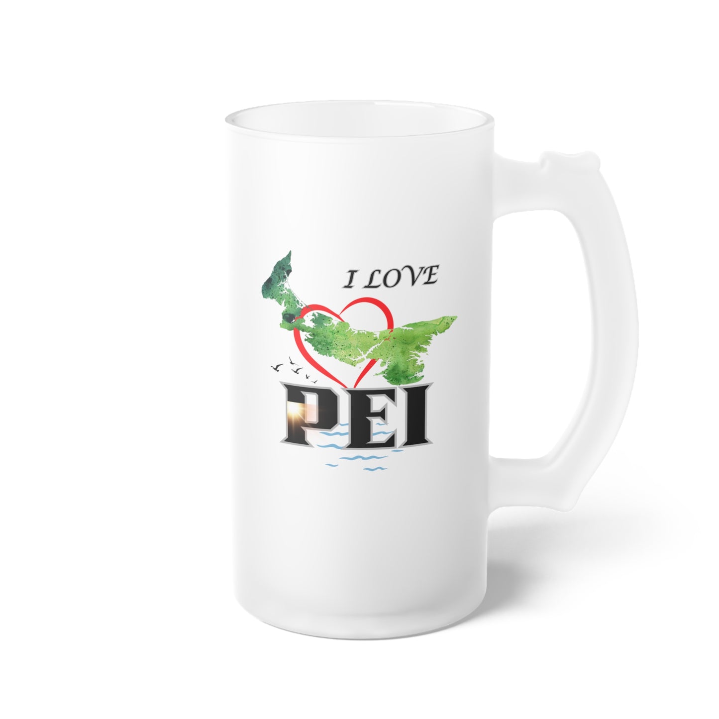 Prince Edward Island / Frosted Glass Beer Mug 16 oz