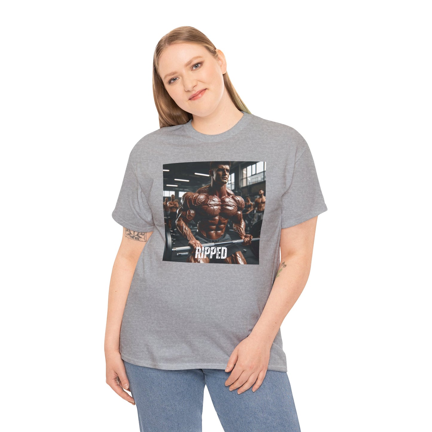 "Ripped" bodybuilding design Unisex Heavy Cotton Tee